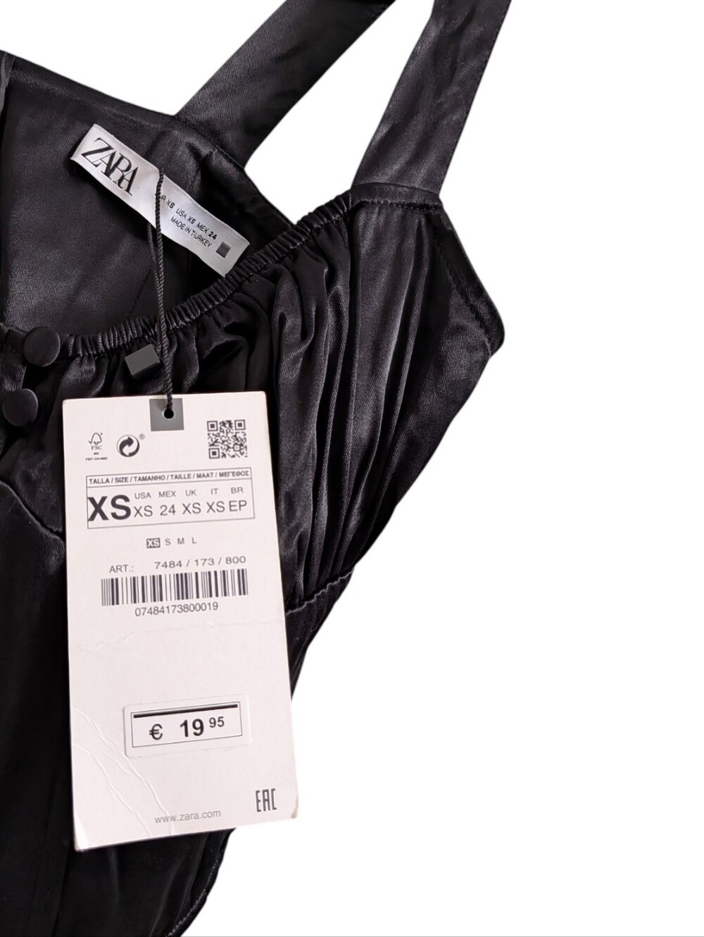 Zara Black Satin Corset Cropped Top - Picture 5 of 5